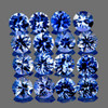 2.00 mm 25 pc Round Brilliant Cut AAA Fire Natural AAA Ceylon Blue Sapphire { Flawless-VVS }
