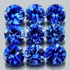 2.80 mm 9 pcs Round Brilliant Cut Extreme Brilliancy Intense AAA Ceylon Blue Sapphire Natural {Flawless-VVS}--Premium  Grade