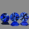 3.80 mm 3 pcs Round Brilliant Cut Extreme Brilliancy Intense Blue Ceylon Sapphire Natural {Flawless-VVS}--AAA Grade