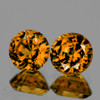 4.80 mm 2pcs Round Best AAA Fire Vivid Golden Yellow Tourmaline Mozambique Natural {Flawless-VVS1} --AAA Grade