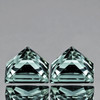 4.20 mm 2 pcs Square Machine Princess Cut Extreme Brilliancy Natural AAA Teal Blue Green Sapphire {Flawless-VVS}--AAA Grade