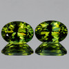 7x5 mm 2pcs Oval Brilliant Cut AAA Fire Natural Yellow Green Tourmaline {Flawless-VVS}
