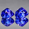 8.00 mm 2 pcs { 4.51 cts} Heart Brilliant Cut Extreme Brilliancy D Block Purple Blue Tanzanite Natural {Flawless-VVS1}--Premium Grade