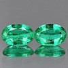 5.5x4 mm 2 pc Oval AAA Fire Intense Blue Green Emerald { VS-SI }