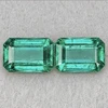 6x4 mm 2pcs Octagon Emerald Cut AAA Neon Natural Blue Green Emerald