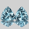 9.00 mm 2 pcs { 4.09 cts } Trillion Brilliant Cut Extreme Brilliancy Natural Santa Maria Blue Aquamarine {Flawless-VVS}--AAA Grade