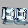 5.50 mm 2 pcs { 1.63 cts } Square AAA Fire Natural Light Blue Aquamarine {Flawless-VVS}