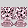 4.50 mm 2pcs { 1.14 cts } Square Machine Princess Cut Extreme Brilliancy Natural Padparadscha Pink Sapphire {Flawless-VVS}--AAA Grade
