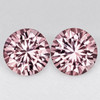 5.00 mm 2 pcs { 1.13 cts } Round Machine Brilliant Cut Extreme Brilliancy Natural Padparadscha Pink Sapphire {Flawless-VVS1}--AAA Grade