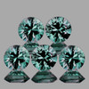 3.50 mm 5 pcs Round Diamond Cut Teal Blue Green Sapphire Natural {Flawless-VVS1}--Unheated