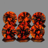 3.30 mm 6 pcs Round Diamond Cut Intense AAA Mandarin Orange Spessartite Garnet Natural  {Flawless-VVS1}