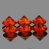 3.50 mm 6 pcs Round Diamond Cut Intense AAA Mandarin Orange Spessartite Garnet Natural  {Flawless-VVS1}