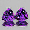 10.00 mm 2 pcs Trilliant Brilliant Cut AAA Fire Intense Purple Amethyst Natural {Flawless-VVS1}--AAA Grade