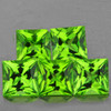 5.00 mm 5 pcs Square Princess Cut Green Peridot Natural {Flawless-VVS1}