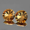 10.00 mm 2 pcs Round Concave Cut AAA Golden Champagne Smoky Quartz Natural {Flawless-VVS1}