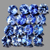 2.00 mm 25 pc Round Brilliant Cut AAA Fire Natural Ceylon Blue Sapphire { Flawless-VVS }