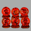 2.80 mm 6 pcs Round AAA Fire Intense Orange Red Sapphire Natural {Flawless-VVS}--AAA Grade