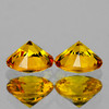 4.20 mm 2 pcs Round Machine Cut AAA Golden Yellow Sapphire Natural  {Flawless-VVS1}--AAA Grade