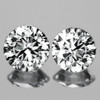 7.00 mm 2pcs Round Brilliant Cut Best AAA Fire Natural Diamond White Zircon {Flawless-VVS1}--AAA Grade