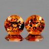 6.80 mm 2 pcs {2.80 cts} Round Intense AAA Champagne Imperial Topaz Natural {Flawless-VVS1}