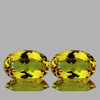 9x6 mm 2 pcs {2.75 cts} Oval Intense AAA Yellow Beryl 'Heliodor' Natural {Flawless-VVS1}