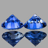 3.80 mm 2 pcs Round Brilliant Cut AAA Fire Intense Blue Sapphire Natural {Flawless-VVS}--AAA Grade