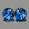 3.80 mm 2 pcs Round Brilliant Cut AAA Fire Intense Blue Sapphire Natural {Flawless-VVS}--AAA Grade