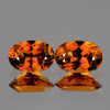 6x4 mm 2 pcs Oval AAA Fire Natural Mandarin Orange Spessartite Garnet{Flawless-VVS}