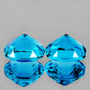 6.00 mm 2 pcs Cushion Best Sparkling AAA Swiss Blue Topaz Natural {Flawless-VVS1}