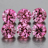 3.00 mm 6 pcs Round Brilliant Cut Extreme Brilliancy Intense Pink Sapphire Natural {Flawless-VVS} --AAA Grade