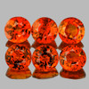 3.20 mm 6 pcs Round AAA Fire Intense AAA Orange Sapphire Natural {Flawless-VVS}