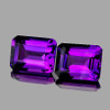 8x6 mm 2pcs Octagon Best AAA Fire Intense Purple Amethyst Natural (Flawless-VVS1}