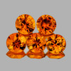 3.30 mm 5 pcs Round AAA Fire AAA Orange Sapphire Natural {Flawless-VVS}