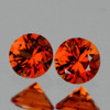 3.50 mm 2 pcs Round Best AAA Fire Intense Orange Sapphire Natural {Flawless-VVS1}