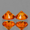 3.70 mm 2 pcs Round Brilliant Cut AAA Fire Intense Golden Orange Sapphire Natural {Flawless-VVS1}