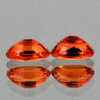 5x3 mm 2 pcs Oval AAA Fire Intense Orange Sapphire Natural {Flawless-VVS}