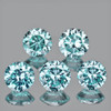 4.50 mm 5 pcs Round Brilliant Cut Extreme Brilliancy Natural Blue Zircon {Flawless-VVS}