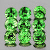 3.00 mm 9 pcs Round Diamond Cut Natural Tsavorite Green Garnet