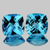10.00 mm 2pcs Cushion Checker AAA Fire AAA Sky Blue Topaz Natural {Flawless-VVS1}--AAA Grade