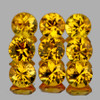 3.00 mm 9 pcs Round Brilliant Cut AAA Fire Intense Yellow Sapphire Natural {Flawless-VVS}