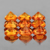 2.80 mm 9 pcs Round Brilliant Machine Cut Intense Golden Orange Sapphire Natural {Flawless-VVS}