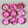 3.50 mm 9 pcs Round AAA Fire Hot Pink Tourmaline Natural {Flawless-VVS1}--AAA Grade