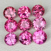 3.00 mm 9 pcs Round Brilliant Cut AAA Fire Natural Hot Pink Tourmaline {Flawless-VVS}--AAA Grade