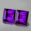 6.00 mm 2pcs Square AAA Fire Intense AAA Purple Amethyst Natural (Flawless-VVS}