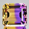 13x12 mm {11.32 cts} Octagon Emerald Cut Bi-Color 50/50 Split Yellow Purple Natural Bolivia Ametrine {Flawless-VVS1}