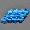 4.00 mm 12 pcs Square Top Swiss Blue Topaz Natural {Flawless-VVS1}