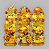 6.00 mm 9 pcs Heart AAA Fire Natural Golden Yellow Citrine {Flawless-VVS1}