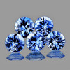 3.50 mm 5 pcs Round Brilliant Machine Cut Extreme Brilliancy Natural Ceylon Blue Sapphire {Flawless-VVS}