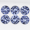 3.20 mm 6 pcs Round Brilliant Machine Cut Extreme Brilliancy Natural Ceylon Blue Sapphire {Flawless-VVS}