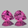 6x5 mm 2pcs { 1.16 cts } Pear AAA Fire Intense Pink Sapphire Natural {Flawless-VVS}--AAA Grade